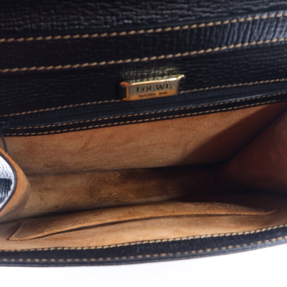 LOEWE(ロエベ) バルセロナ ショルダーバッグ ブラック レザー トップハンドル