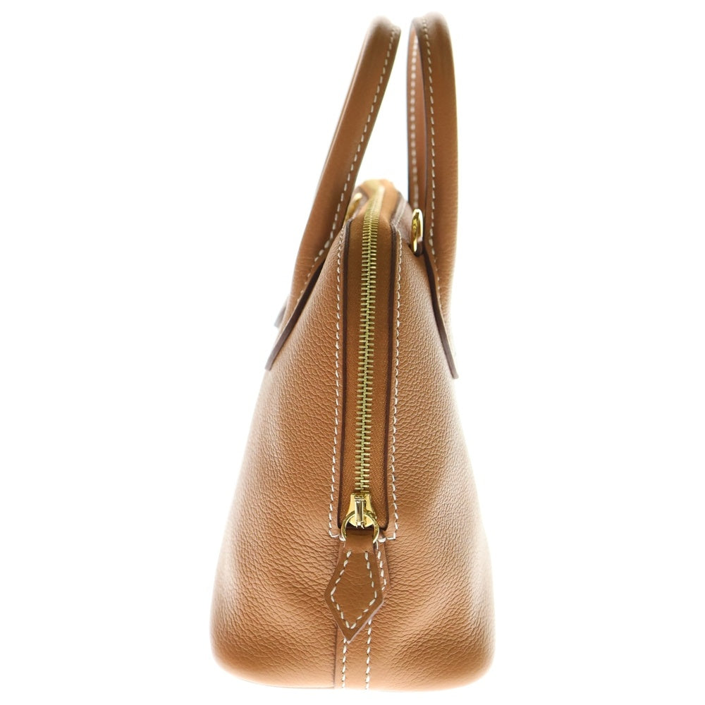 HERMES(エルメス) ボリード1923 ミニ ゴールド×ヴェルソ エバーカラー GD金具 2WAY レザーショルダーバッグ ハンドバッグ ブラウン レディース K刻印