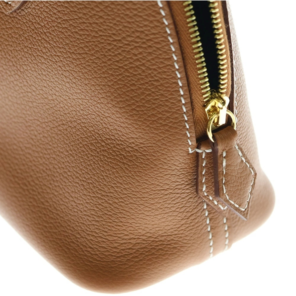 HERMES(エルメス) ボリード1923 ミニ ゴールド×ヴェルソ エバーカラー GD金具 2WAY レザーショルダーバッグ ハンドバッグ ブラウン レディース K刻印