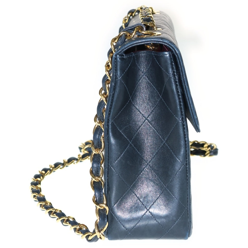 CHANEL(シャネル) ココマーク デカマトラッセ30 ラムスキン レザー SフラップWショルダーバッグ ブラック レディース