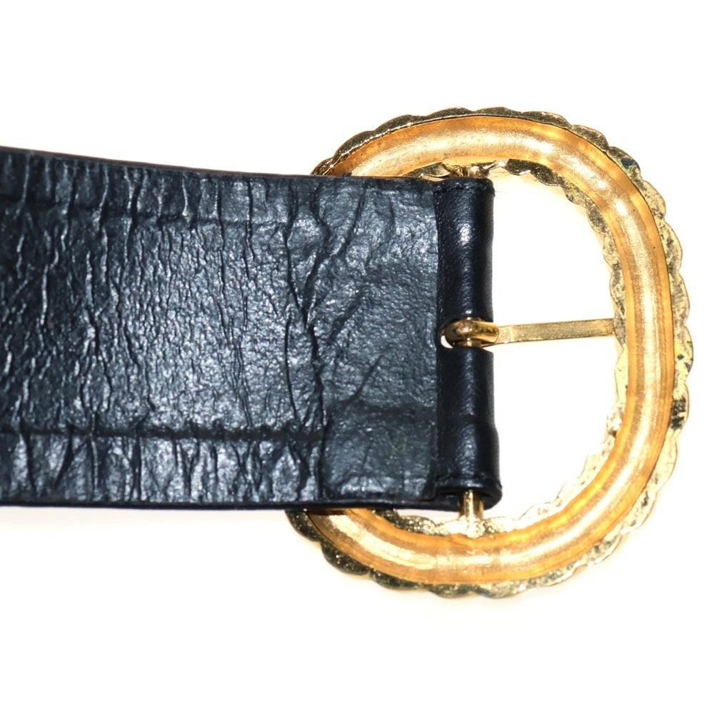 CHANEL(シャネル) カンボンコイン ベルト ブラック×ゴールド GP×レザー