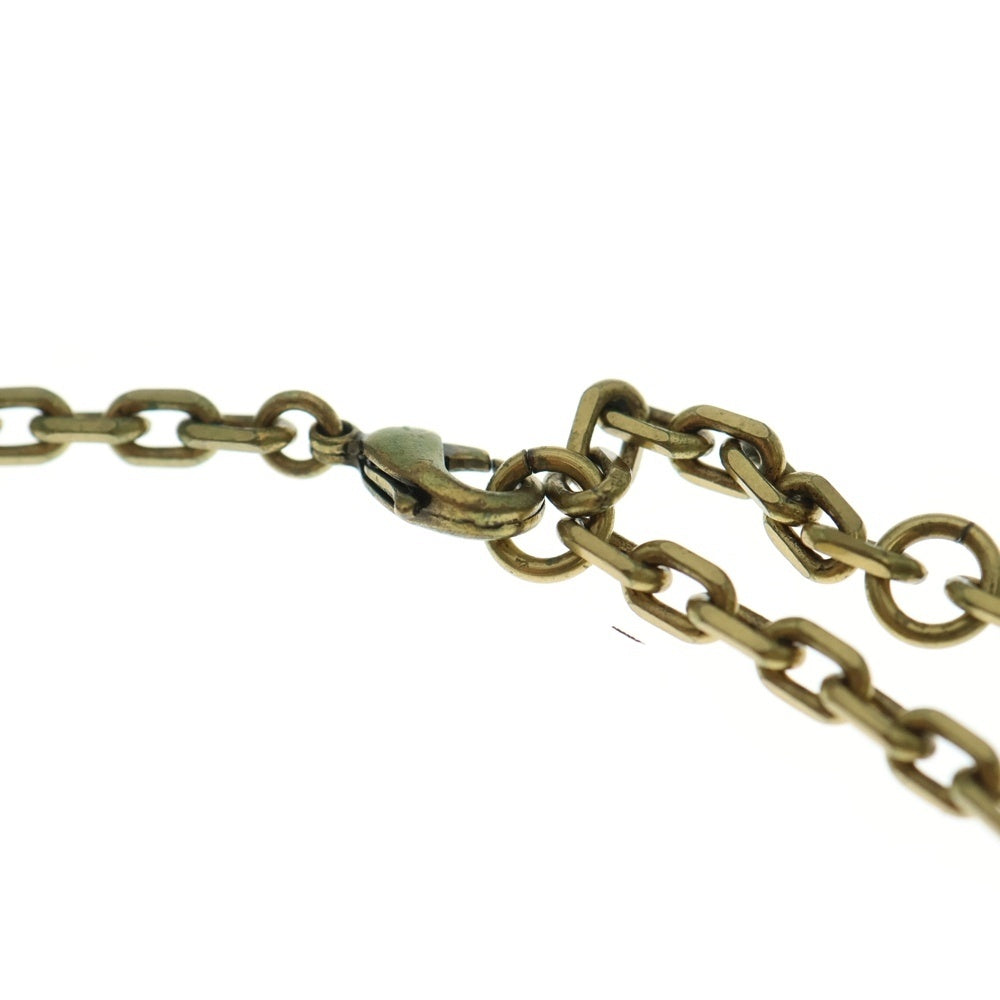 Christian Dior(クリスチャンディオール) ロゴ フェイクパールネックレス チョーカー ゴールド金具 ラインストーンGP