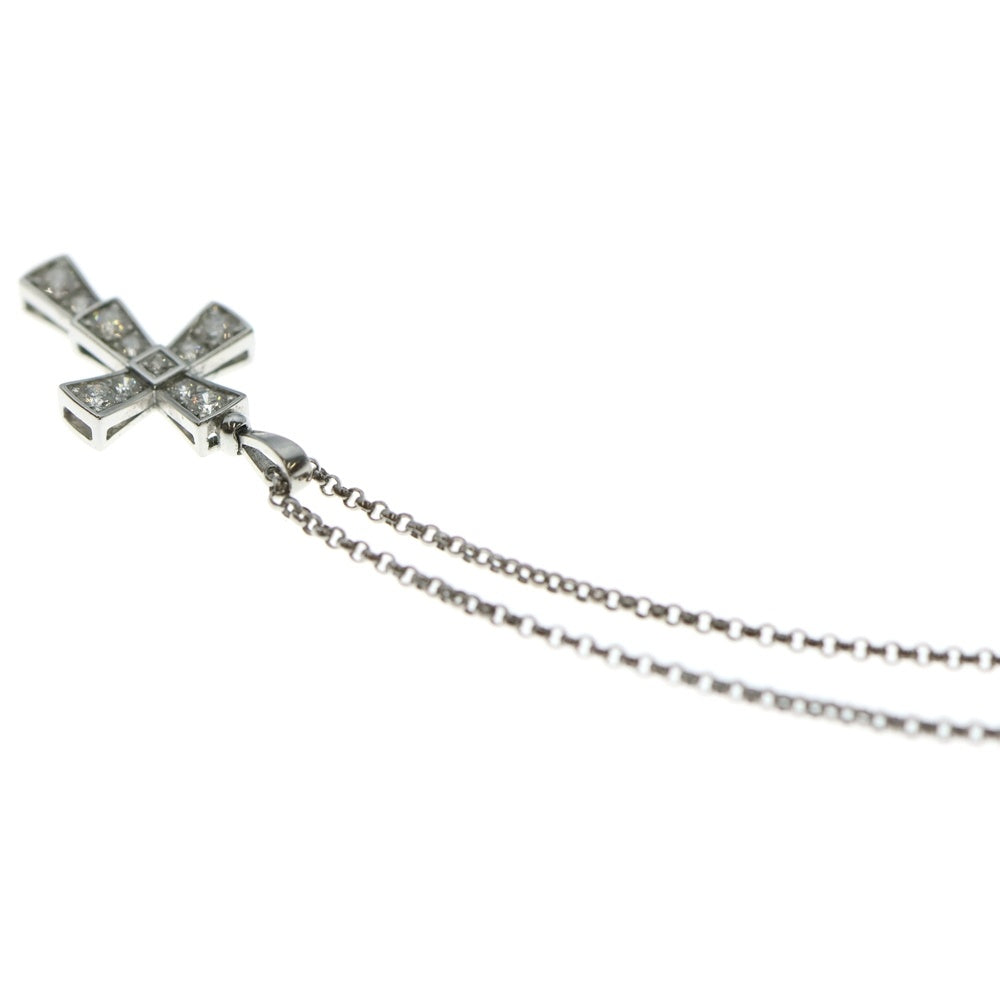 BVLGARI(ブルガリ) セルペンティ スモールクロス ダイヤ付チェーンネックレス ペンダント Au750WG ホワイトゴールド 354038