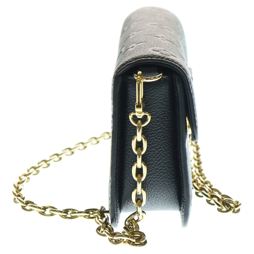 LOUIS VUITTON(ルイヴィトン) モノグラムアンプラント ウォレット オン チェーン メティス 長財布 レザーショルダーバッグ ブラック M82637