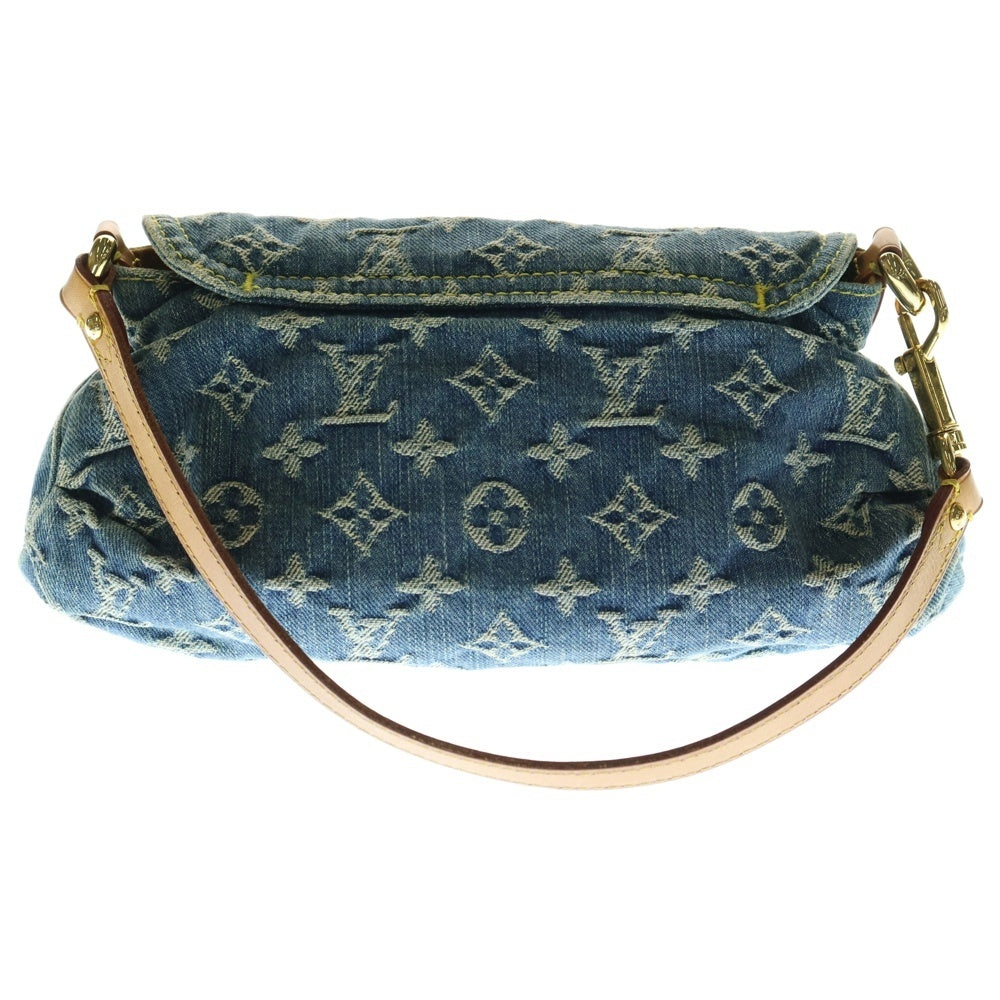 LOUIS VUITTON(ルイヴィトン) モノグラムデニム ミニプリーティ レザーワンショルダーバッグ ハンドバッグ ブルー M95050