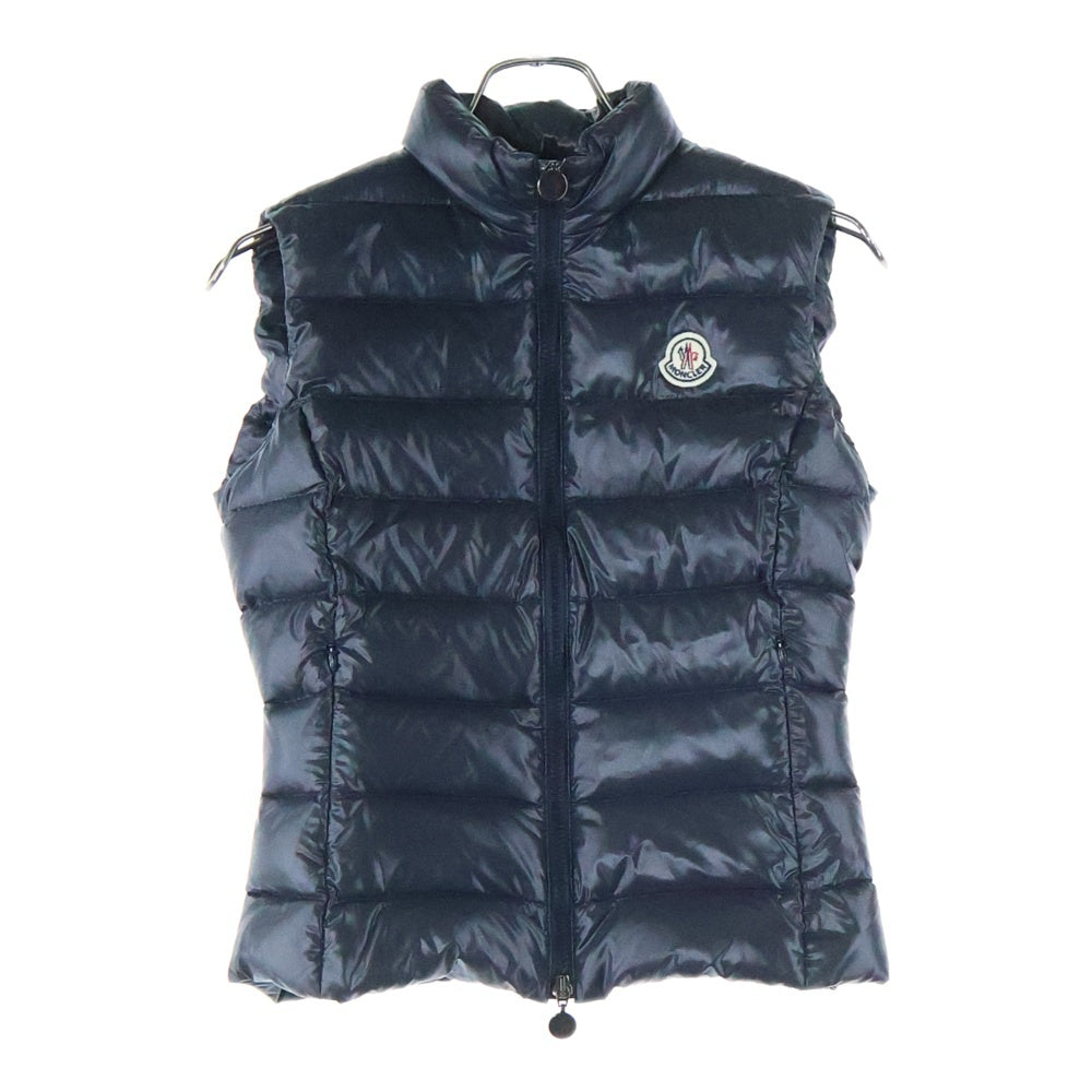 MONCLER(モンクレール) GHANY ガー二ー ワッペンロゴ ジップアップ ダウンベスト ブラック レディース 220934830105 68950