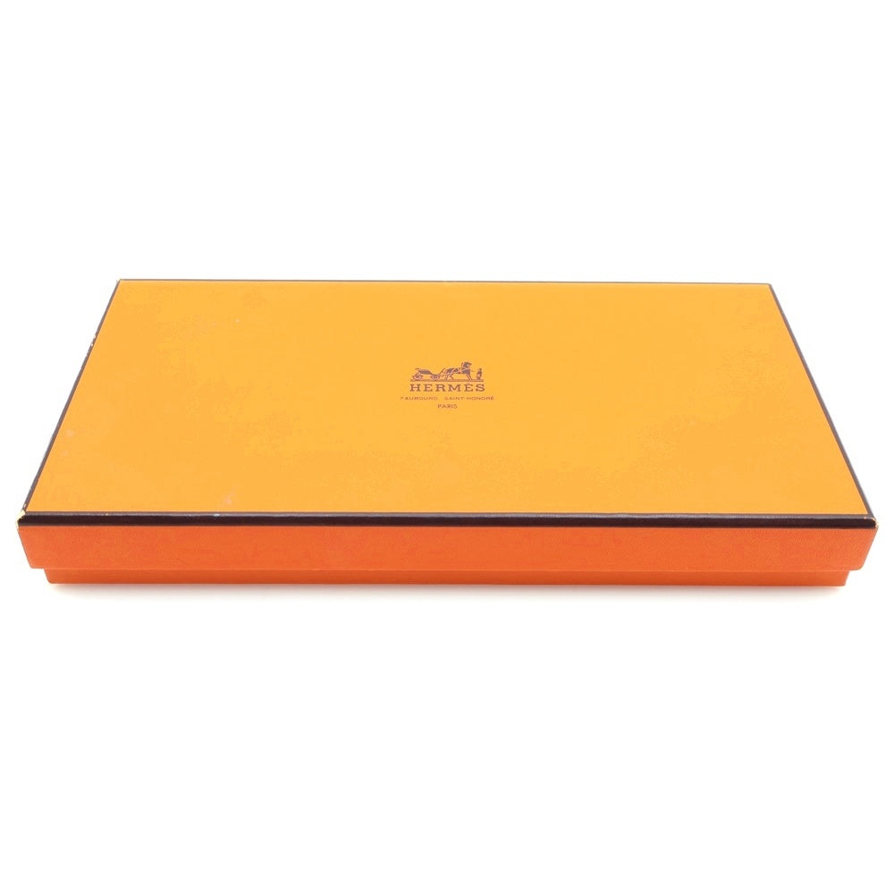 HERMES(エルメス) ベアンクラシック ボックスカーフ レザーロングウォレット 二つ折り長財布 ブラウン □E刻印