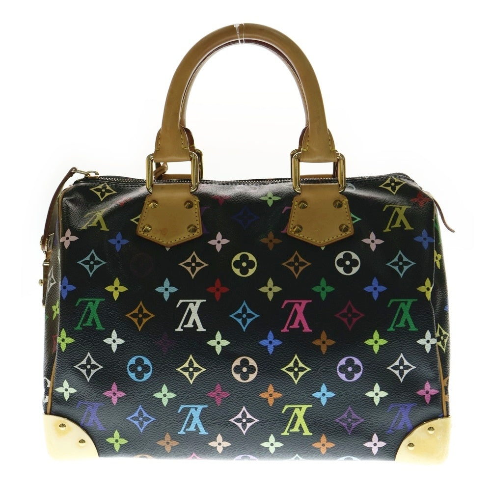 LOUIS VUITTON(ルイヴィトン) モノグラムマルチカラー スピーディ30 ボストンバッグ ハンドバッグ ブラック×ブラウン レザー×PVC ゴールド金具 M92642