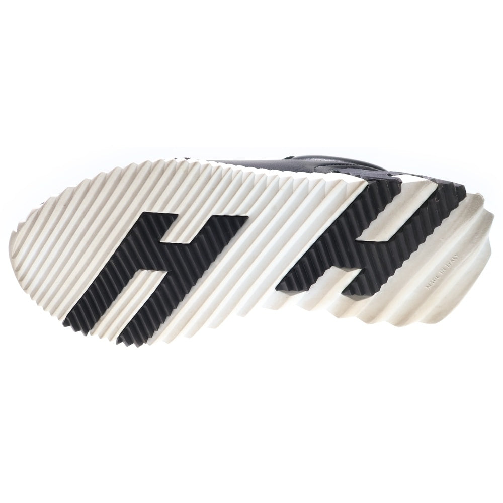 HERMES(エルメス) バウンシング Hロゴ スエード コンビレザー レースアップ ローカットシューズ スニーカー ブラック レディース