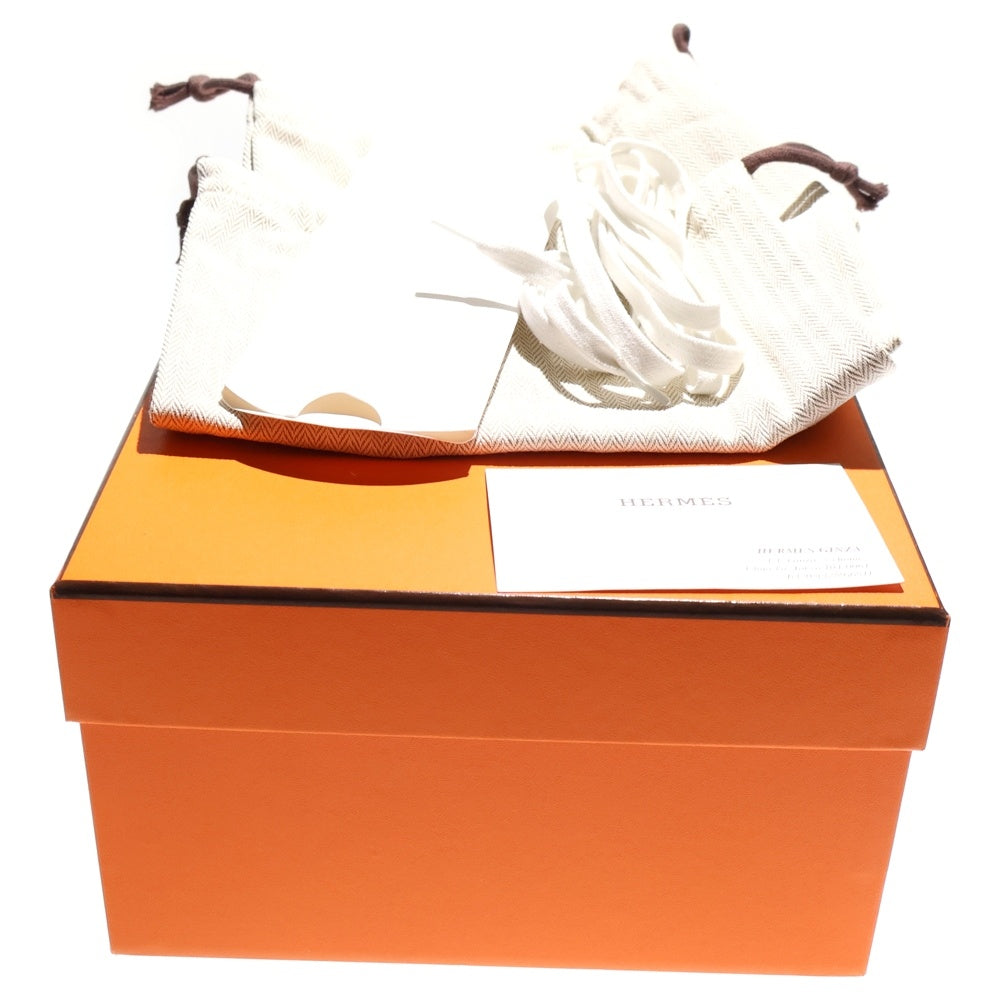 HERMES(エルメス) バウンシング Hロゴ スエード コンビレザー レースアップ ローカットシューズ スニーカー ブラック レディース