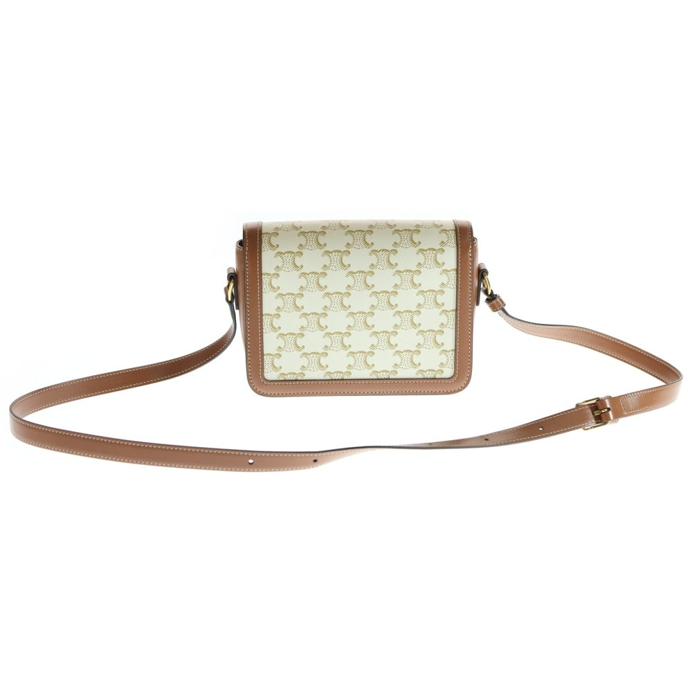 CELINE(セリーヌ) トリオンフ ティーン PVC×レザー ショルダーバッグ ホワイト/ブラウン