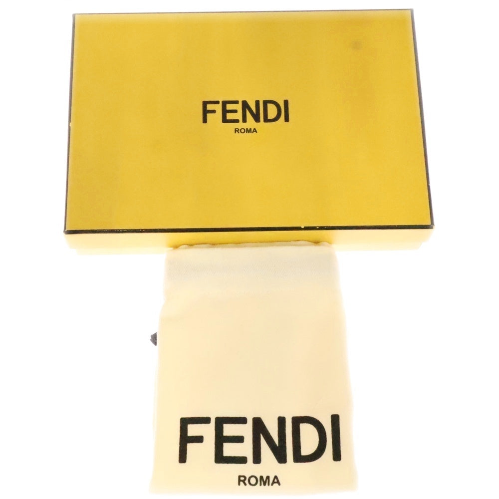 FENDI(フェンディ) ピーカフォン レザー フォンショルダー ミニバッグ ブラック×ブラウン レザー ゴールド金具 8M0442