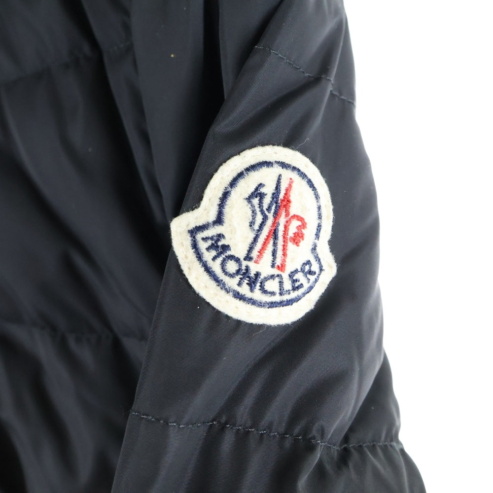 MONCLER(モンクレール) 15AW FLAMMETTE フラメッテ ワッペンロゴ フーデッド ジップアップ ダウン ロング ジャケット コート ブラック レディース A20934993105 54155