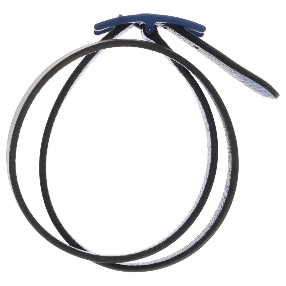 HERMES(エルメス) ビーアピ ドゥブルトゥールブレスレット レザー ブルー金具