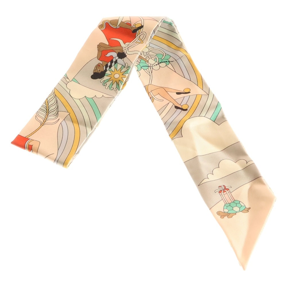 HERMES(エルメス) ツイリー 空飛ぶカレ スカーフ パステルピンク