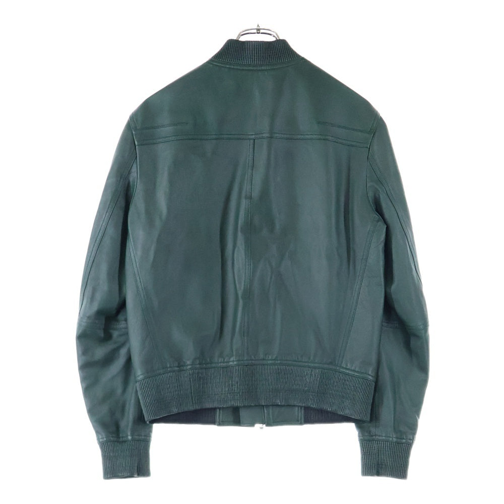 Dior HOMME(ディオールオム) ラムスキン レザー ジップアップ ボンバージャケット ブルゾン グリーン 833L460I0262