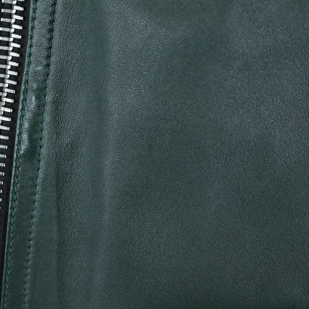 Dior HOMME(ディオールオム) ラムスキン レザー ジップアップ ボンバージャケット ブルゾン グリーン 833L460I0262