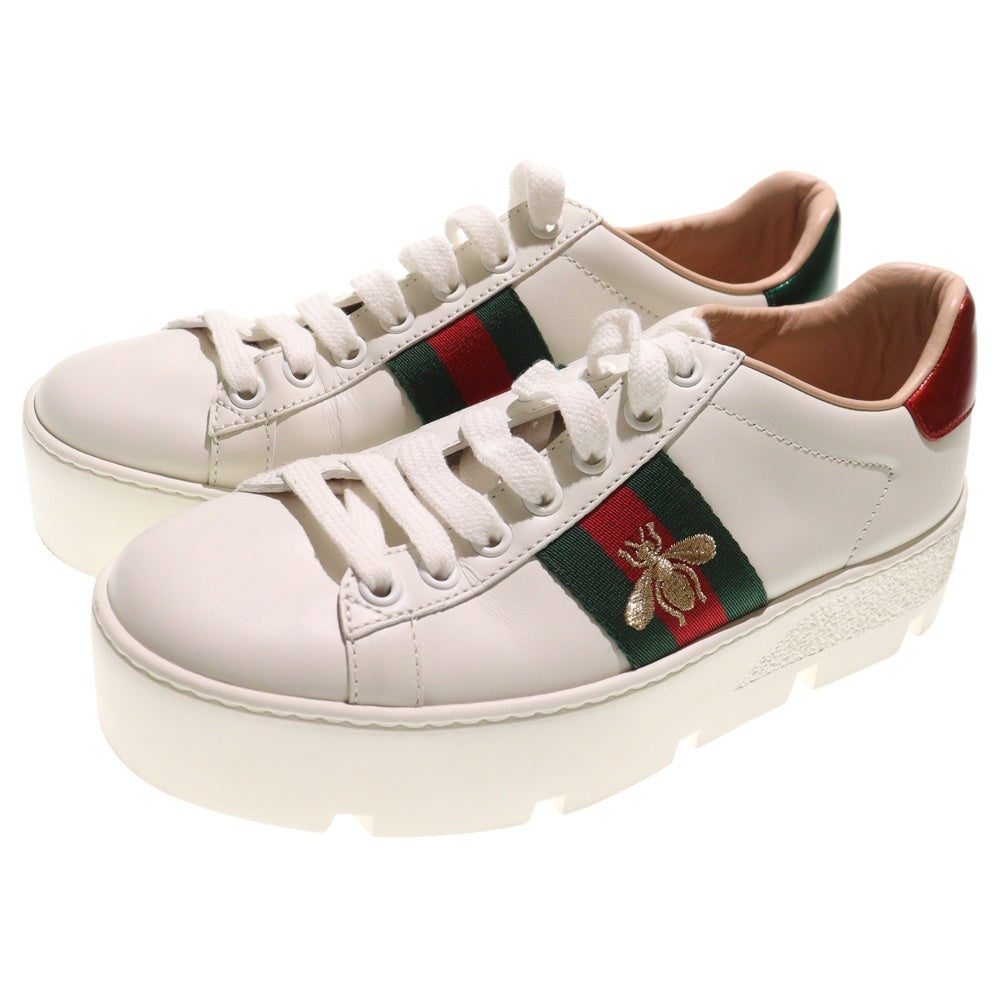 GUCCI(グッチ) Ace エース エンブロイダリー プラットフォーム スニーカー ホワイト 577573