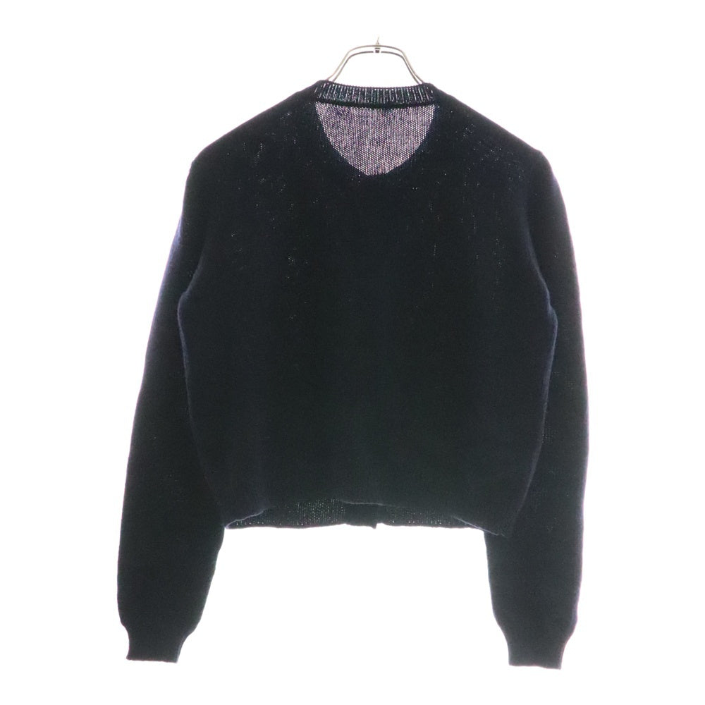 miumiu(ミュウミュウ) 16AW フラワー ビーズ装飾 ウール クルーネック 長袖ニット カーディガン ネイビー レディース MMC039