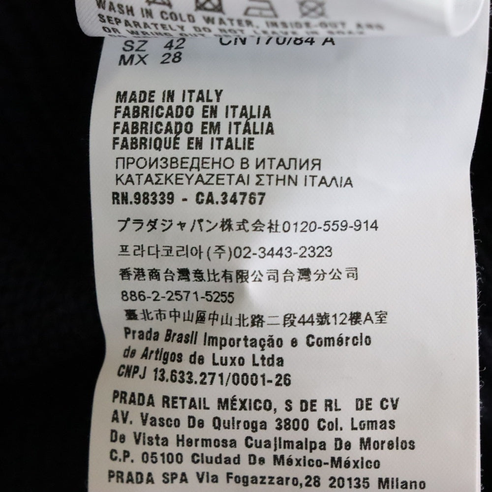 miumiu(ミュウミュウ) 16AW フラワー ビーズ装飾 ウール クルーネック 長袖ニット カーディガン ネイビー レディース MMC039