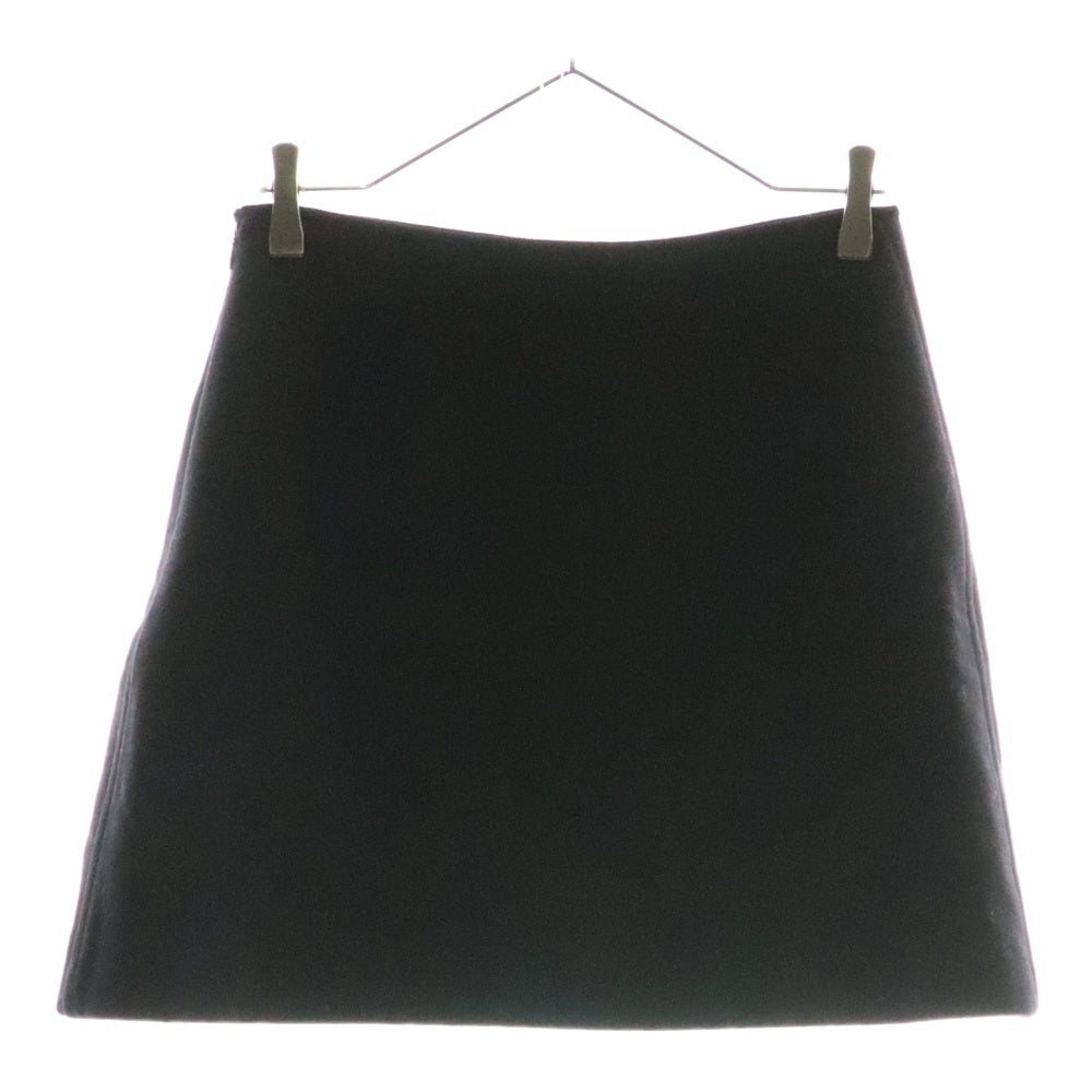miumiu(ミュウミュウ) 19AW パールボタン ベロア ベルベット パイピング ウール ミニスカート ブラック レディース MG1355