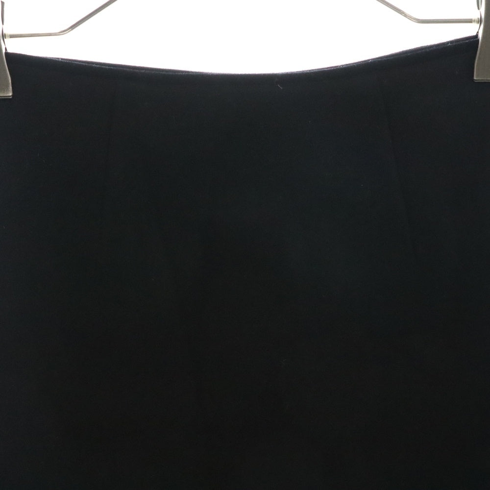 miumiu(ミュウミュウ) 19AW パールボタン ベロア ベルベット パイピング ウール ミニスカート ブラック レディース MG1355