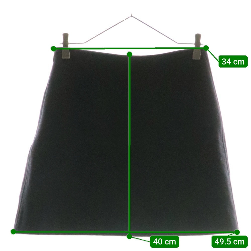 miumiu(ミュウミュウ) 19AW パールボタン ベロア ベルベット パイピング ウール ミニスカート ブラック レディース MG1355