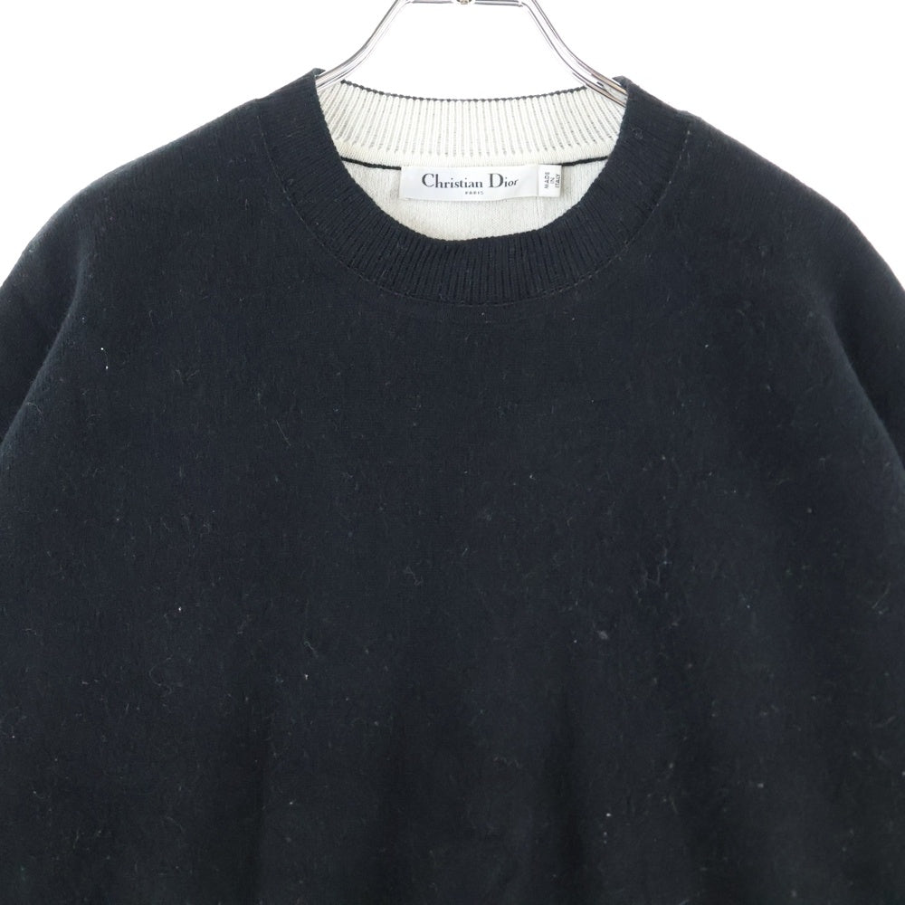 Christian Dior(クリスチャンディオール) J'ADIOR 8 ボクシー レタリング ナンバリング バックロゴジャガード クルーネック プルオーバー 長袖 ニット セーター ブラック レディース 924S55AM009