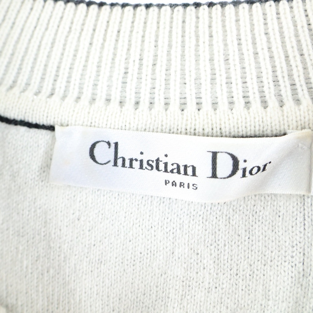 Christian Dior(クリスチャンディオール) J'ADIOR 8 ボクシー レタリング ナンバリング バックロゴジャガード クルーネック プルオーバー 長袖 ニット セーター ブラック レディース 924S55AM009
