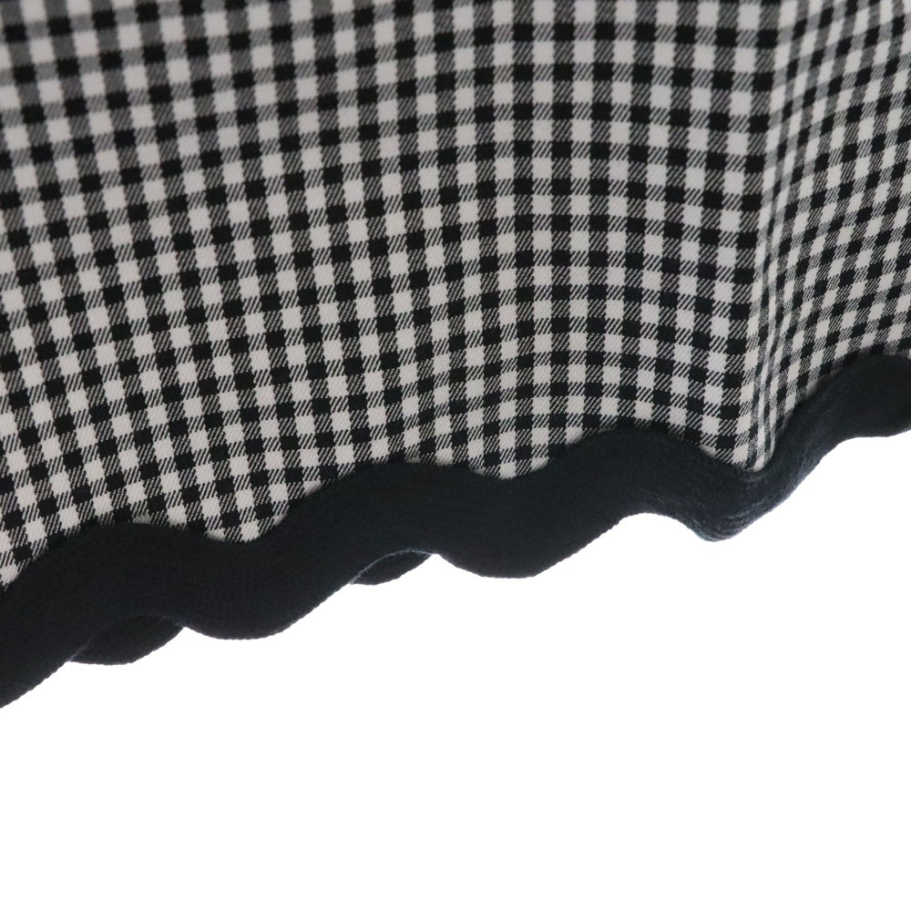 miumiu(ミュウミュウ) 19AW ギンガムチェック総柄 裾ウェーブデザイン ミニスカート ブラック/ホワイト レディース MG1301