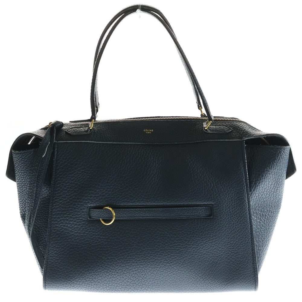 CELINE(セリーヌ) リング トートバッグ ハンドバッグ レザー ゴールド金具 ネイビー