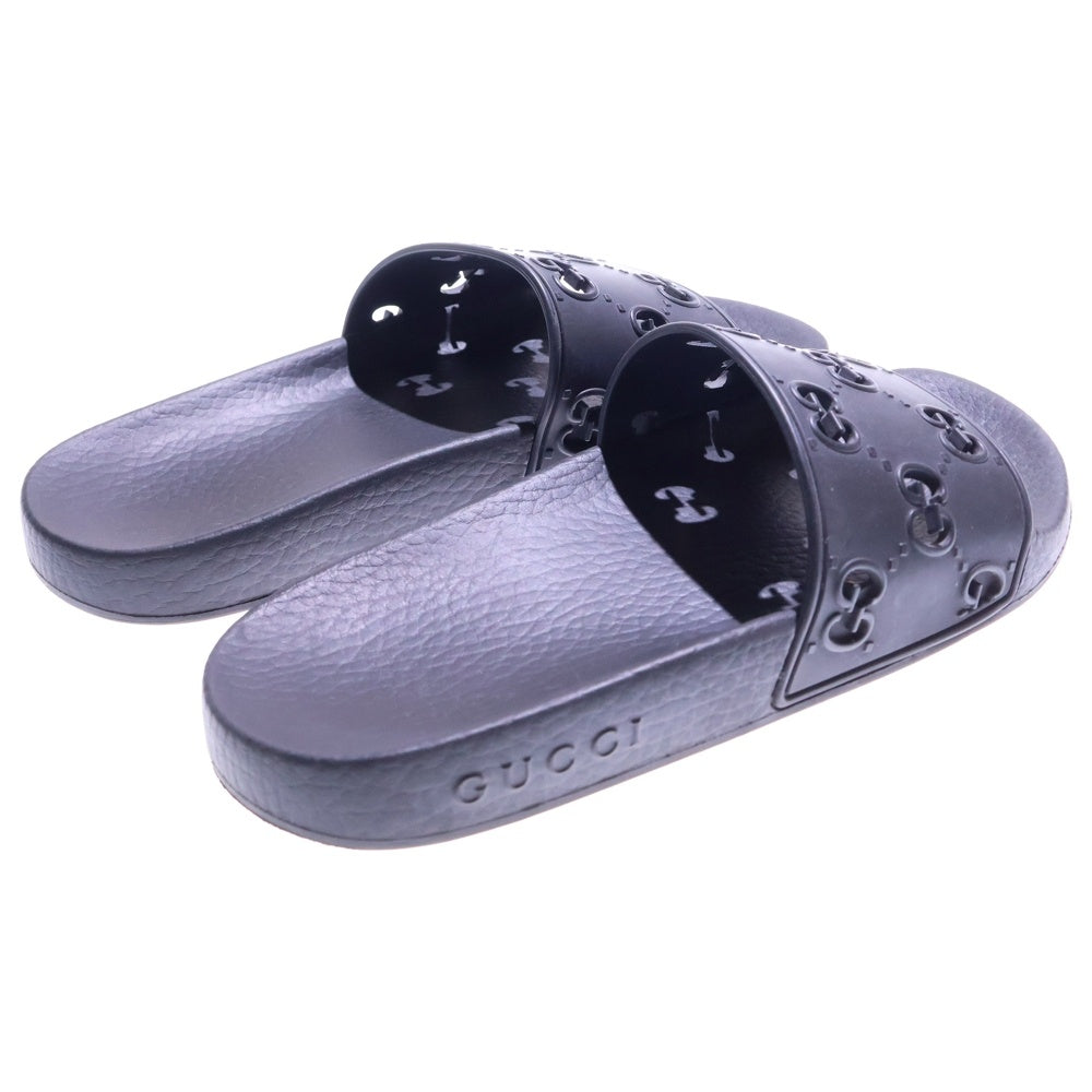 GUCCI(グッチ) GGロゴ ラバー フラット スライド シャワー サンダル ベナッシ シューズ ブラック レディース