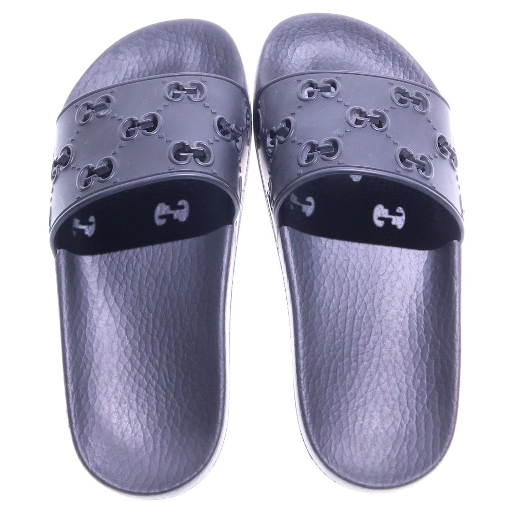 GUCCI(グッチ) GGロゴ ラバー フラット スライド シャワー サンダル ベナッシ シューズ ブラック レディース