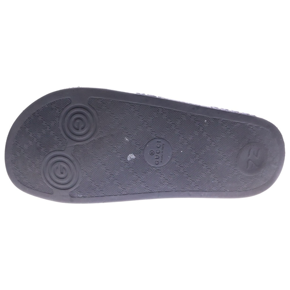 GUCCI(グッチ) GGロゴ ラバー フラット スライド シャワー サンダル ベナッシ シューズ ブラック レディース