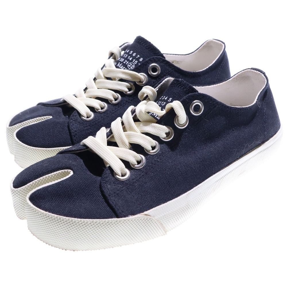 Maison Margiela 1(メゾンマルジェラ) Tabi キャンバス レースアップ ローカットシューズ スニーカー ブラック レディース