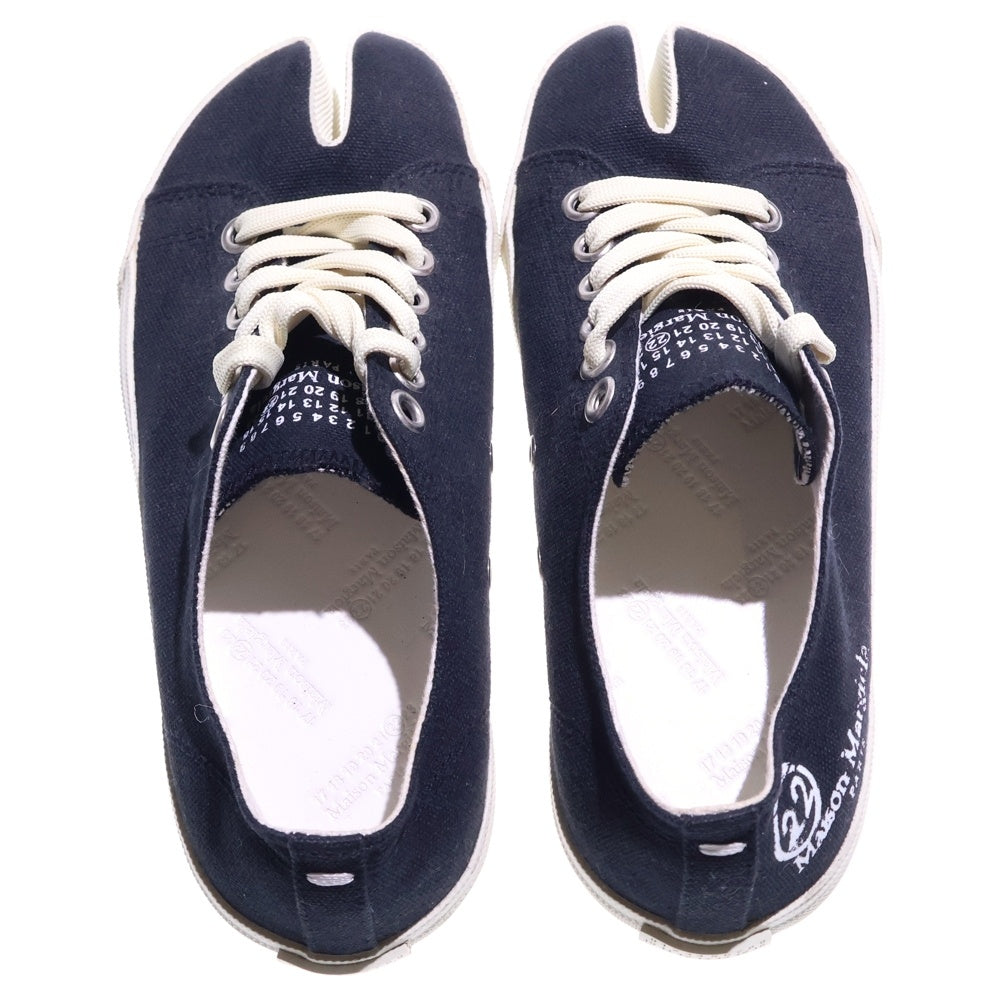 Maison Margiela 1(メゾンマルジェラ) Tabi キャンバス レースアップ ローカットシューズ スニーカー ブラック レディース
