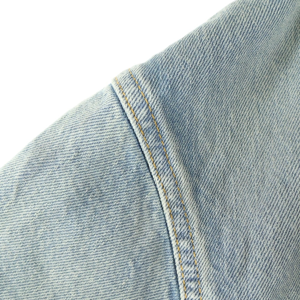 BALENCIAGA(バレンシアガ) バックロゴプリント ユーズド加工 オーバーサイズ デニム トラッカージャケット インディゴ 725034