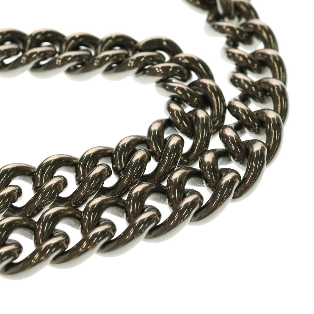 BALENCIAGA(バレンシアガ) モナコ レザー チェーンベルト ブラック シルバー金具 811032