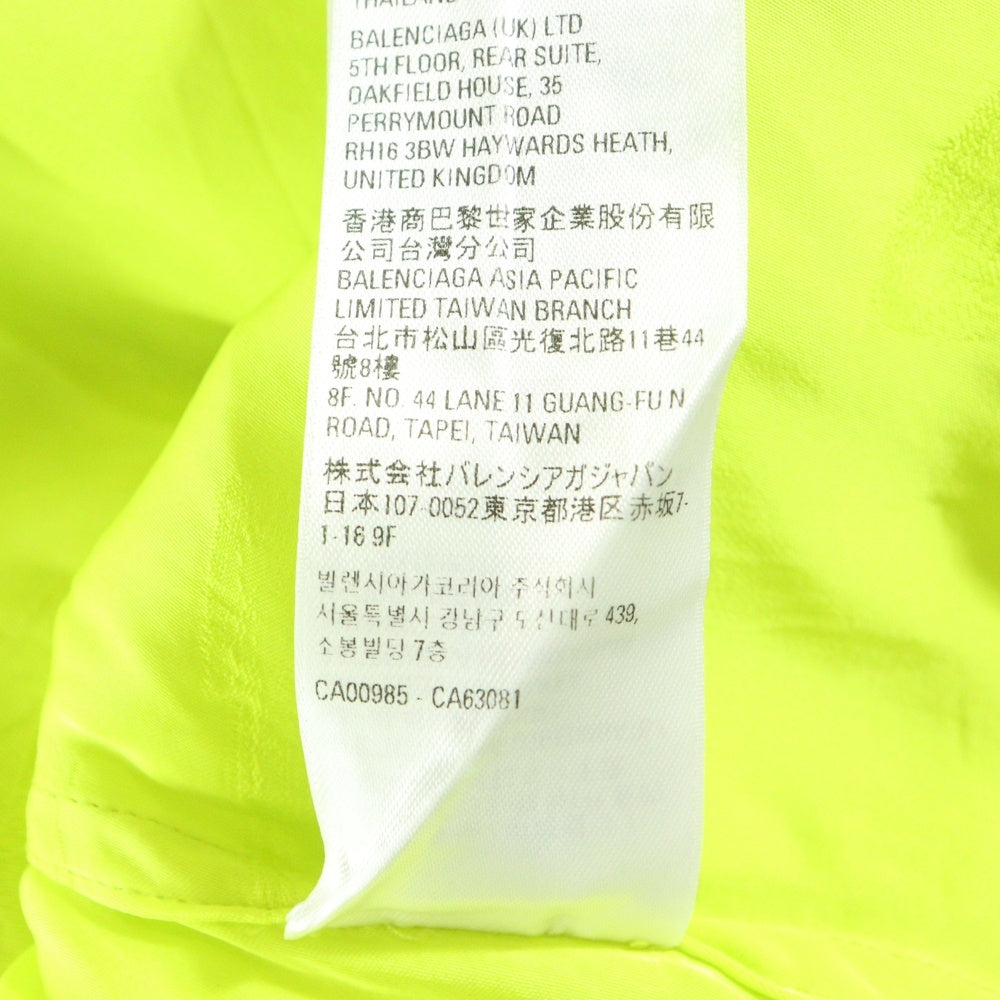 BALENCIAGA(バレンシアガ) ロゴ総柄 レーヨン オーバーサイズ 長袖シャツ イエロー 681631