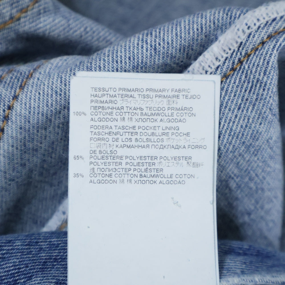 MM6 Maison Margiela(エムエムシックスメゾンマルジェラ) 21AW インサイドアウト ウォッシュ加工 ワイドデニムパンツ インディゴ レディース S62LB0066 S30783