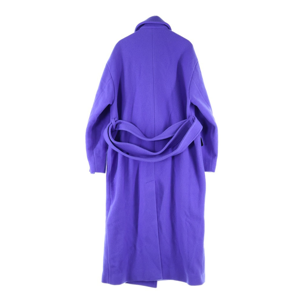 MSGM(エムエスジーエム) ウール ダブルブレスト ピークドラペル チェスター ロングコート パープル