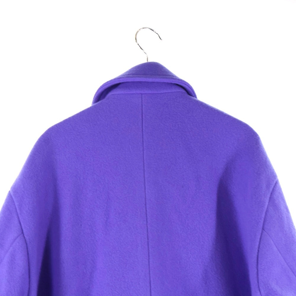 MSGM(エムエスジーエム) ウール ダブルブレスト ピークドラペル チェスター ロングコート パープル