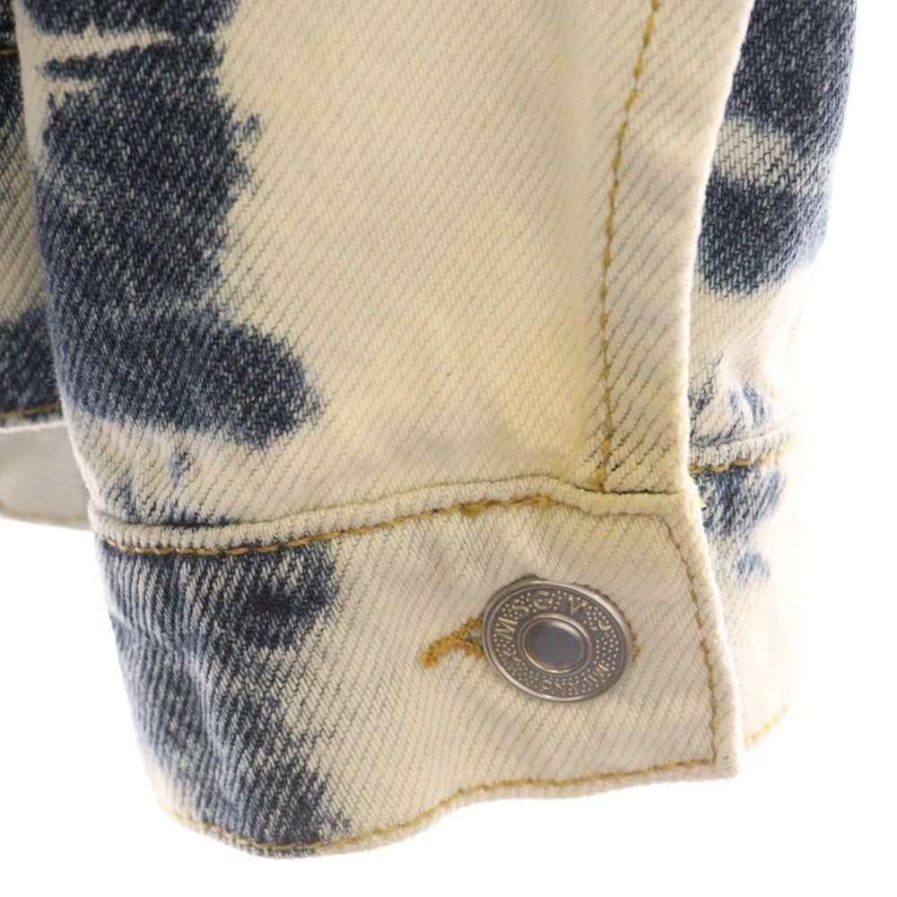 MSGM(エムエスジーエム) セットアップ ロゴ刺繍 ハイブリーチ加工 レザーパッチ 変形デニムトラッカージャケット テーパード デニムパンツ レディース 2841MDH49L 2841MDP51LX