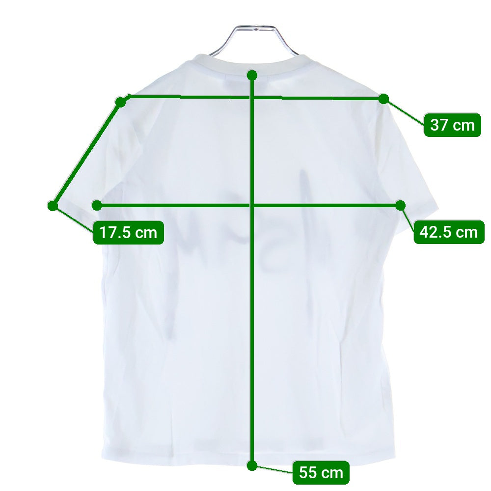 MSGM(エムエスジーエム) アブストラクト ロゴプリント クルーネック 半袖Tシャツ カットソー ホワイト