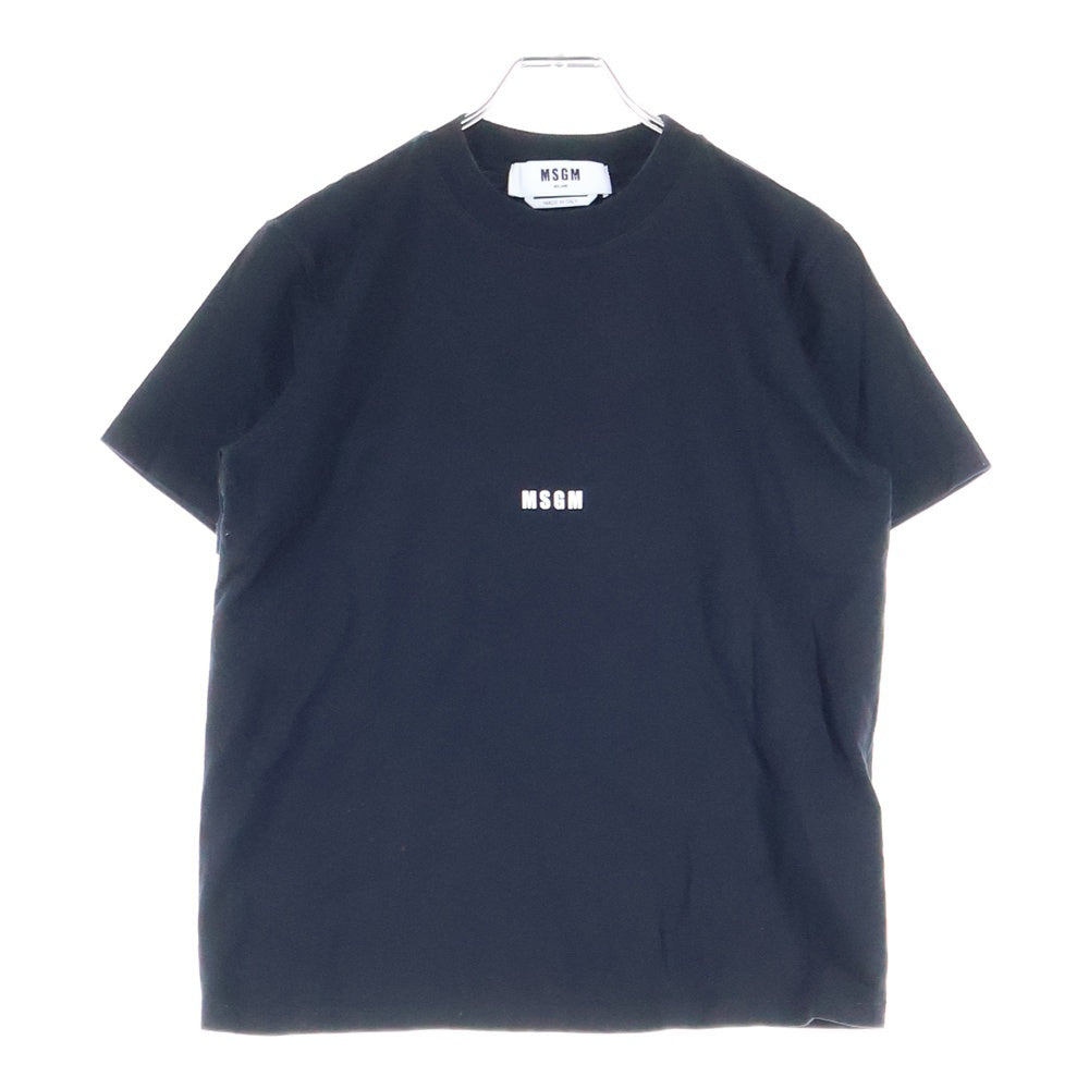 MSGM(エムエスジーエム) ロゴプリント クルーネック 半袖Tシャツ カットソー ブラック 2841MDM100