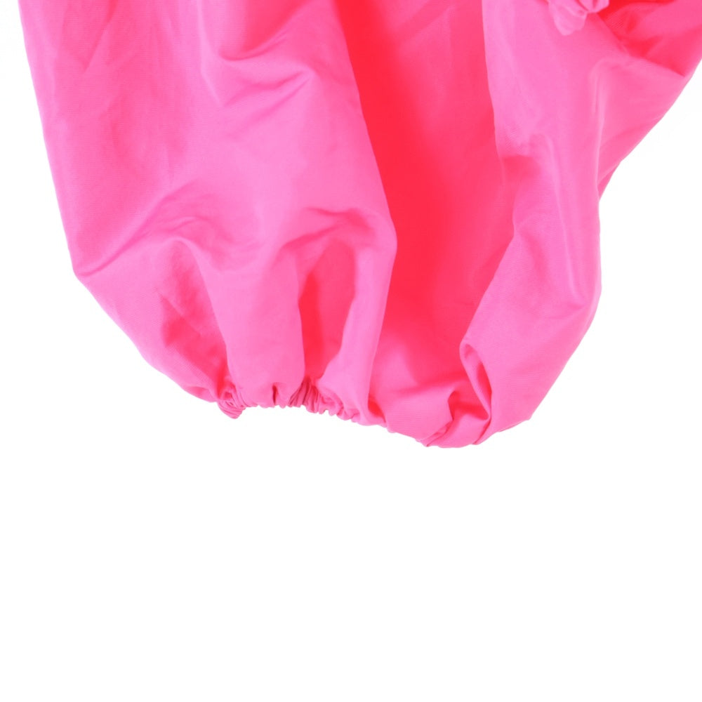 MSGM(エムエスジーエム) 変形 ナイロン パフスリーブ ドローストリング クロップド シャツ ピンク