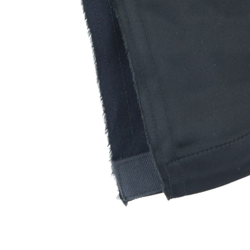 DIESEL(ディーゼル) ロゴ刺繍 変形 アシンメトリー ニット切り替え サテン ミニスカート ブラック レディース