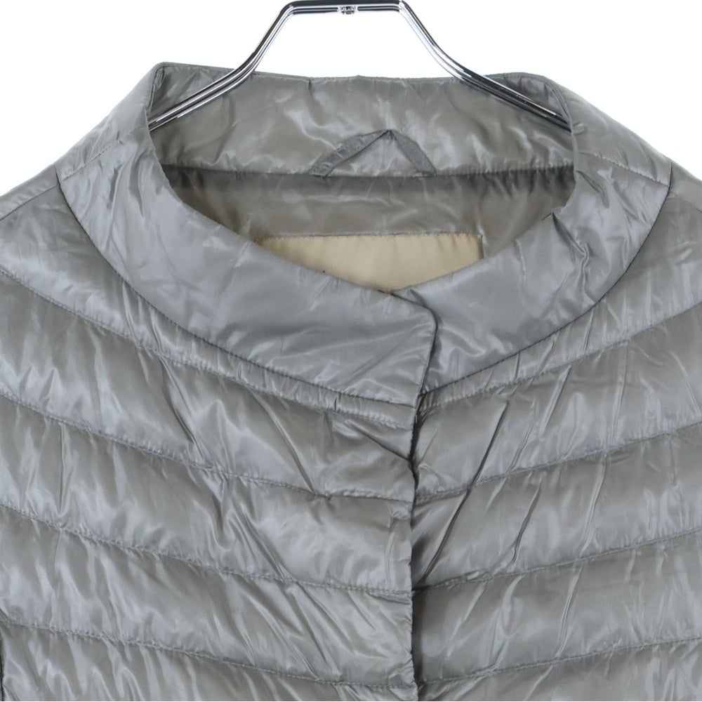 HERNO(ヘルノ) ハーフスリーブ 半袖 スナップボタン ライトダウンジャケット ベスト グレー レディース 45525-40185-3