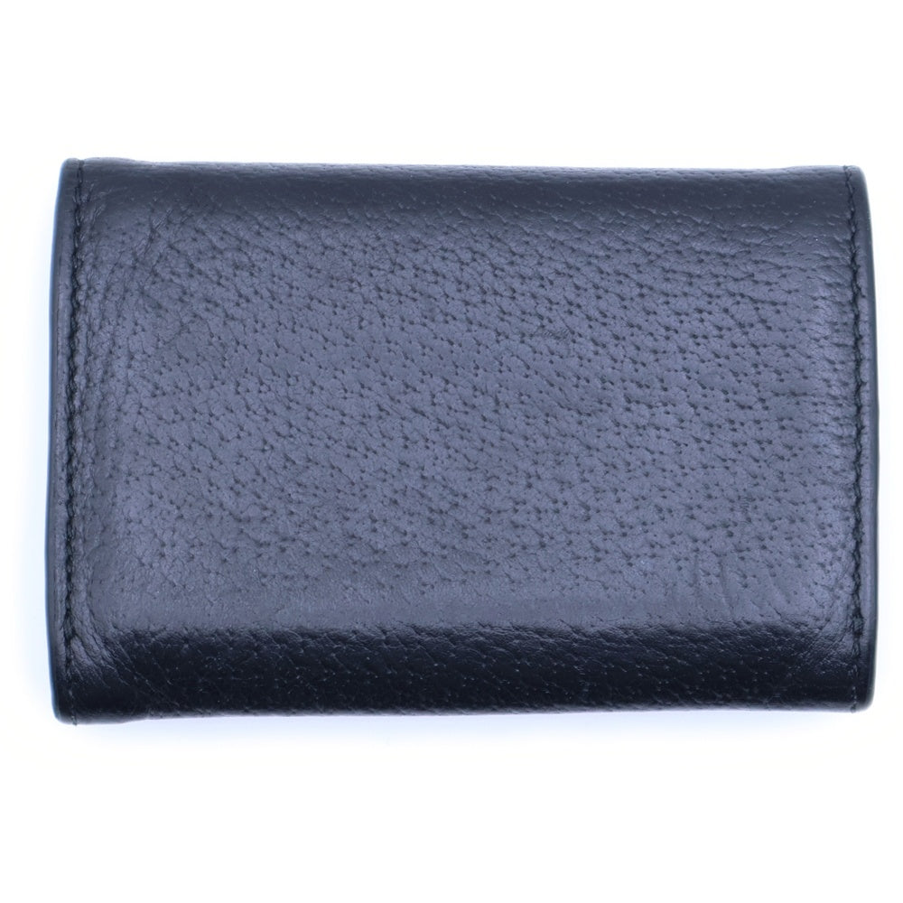 GUCCI(グッチ) インターロッキングG カードケース 名刺入れ ブラック シルバー金具 レザー 739425