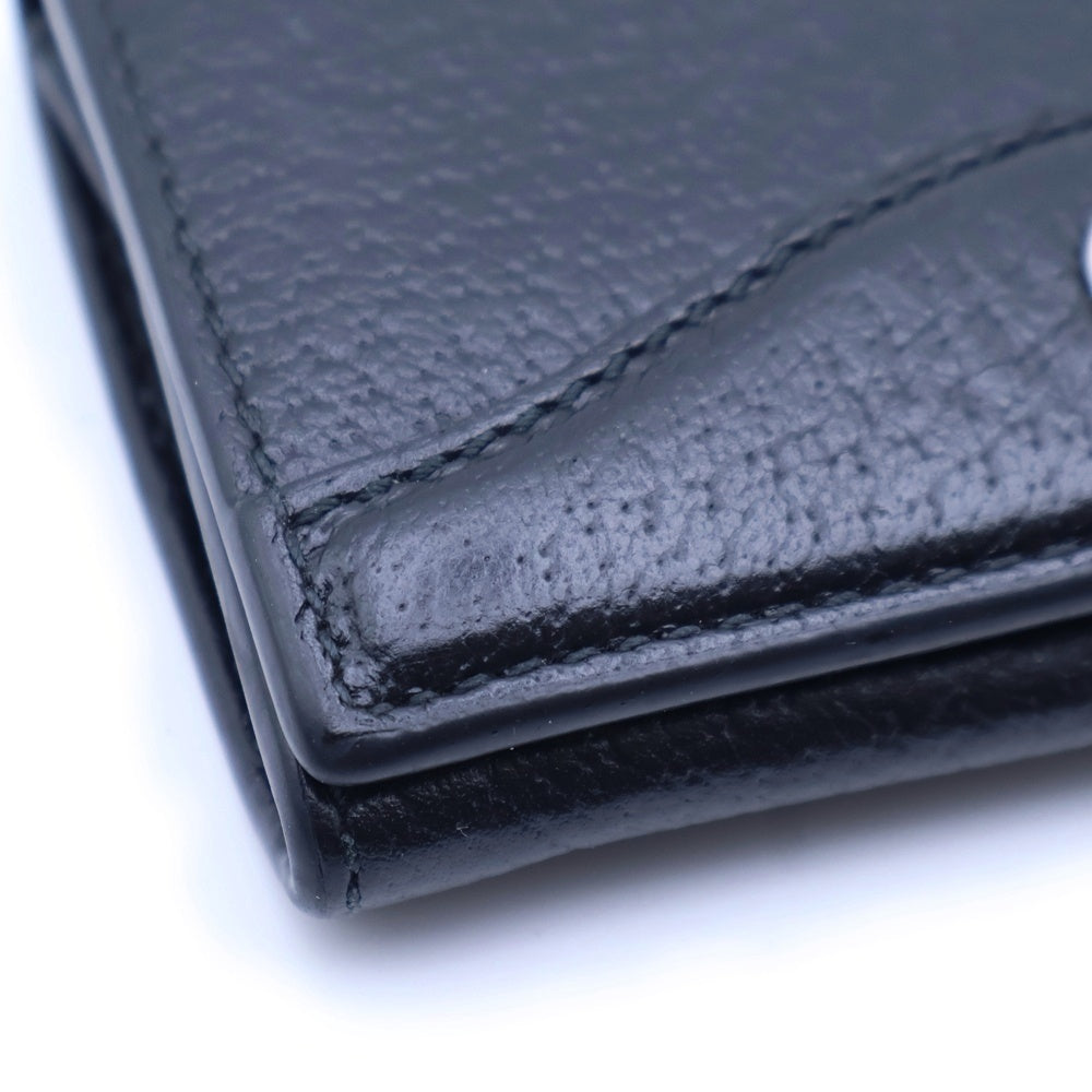 GUCCI(グッチ) インターロッキングG カードケース 名刺入れ ブラック シルバー金具 レザー 739425